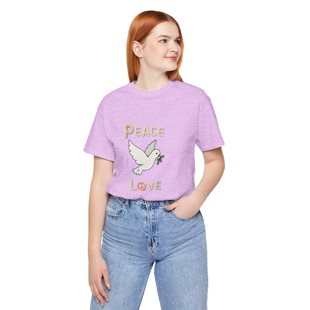 Adult Female Relaxed Comfort Tee:  Peace and Love