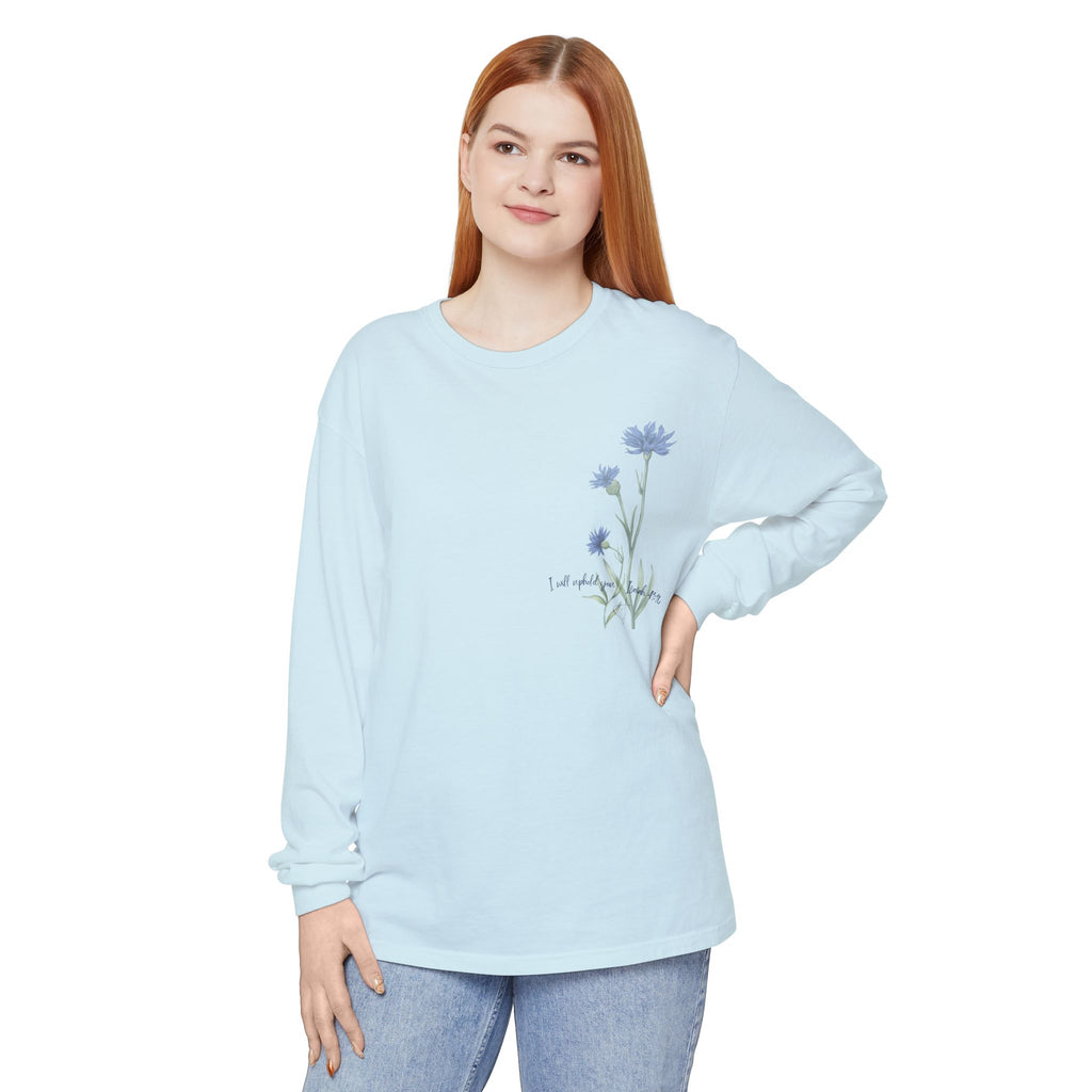 Fear Not – I Will Uphold You:  Isaiah 41:10 Women's Long Sleeve Faith Tee