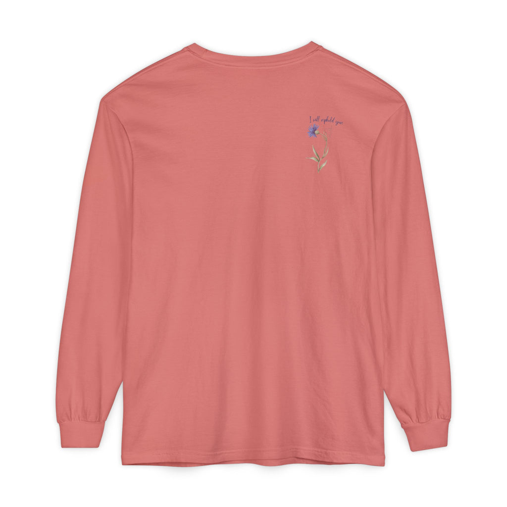 Fear Not – I Will Uphold You:  Isaiah 41:10 Women's Long Sleeve Faith Tee
