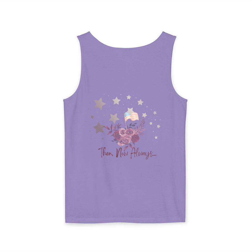 Then, Now and Always | Watercolor Flag & Roses Women's Tank Top
