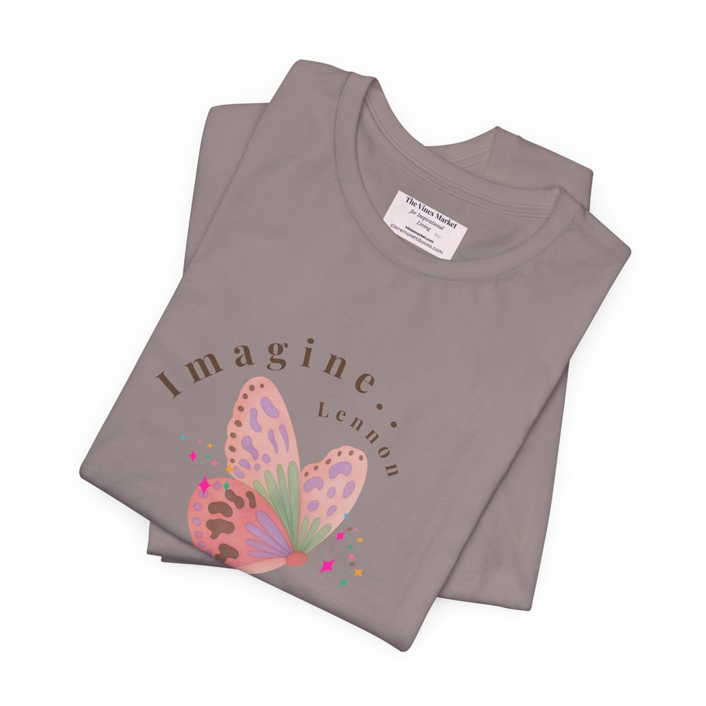 Peace and Love Imagine Tee | John Lennon 70's Butterfly Graphic T-Shirt