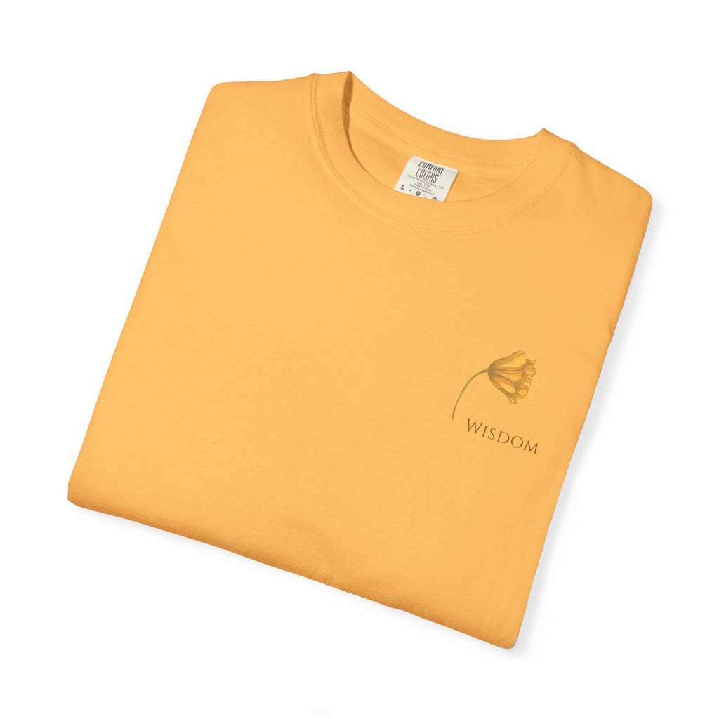 Whispers Collection™ | “Wisdom” Comfort Colors® Garment-Dyed Tee | Inspirational Botanical Shirt | Literary Minimalist Graphic Tee Women Adult