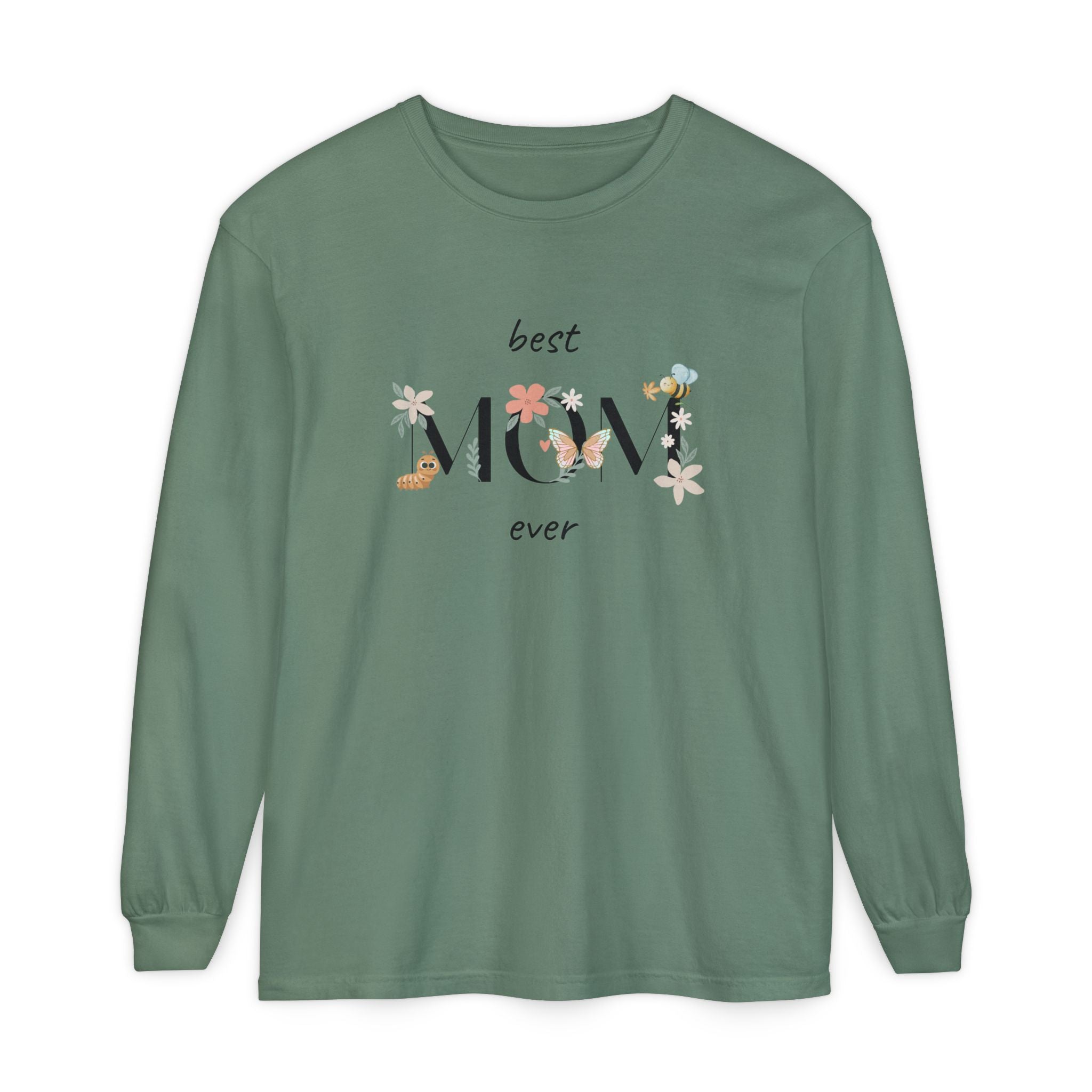 Adult Female Long Sleeve Floral Tee Best Mom Ever