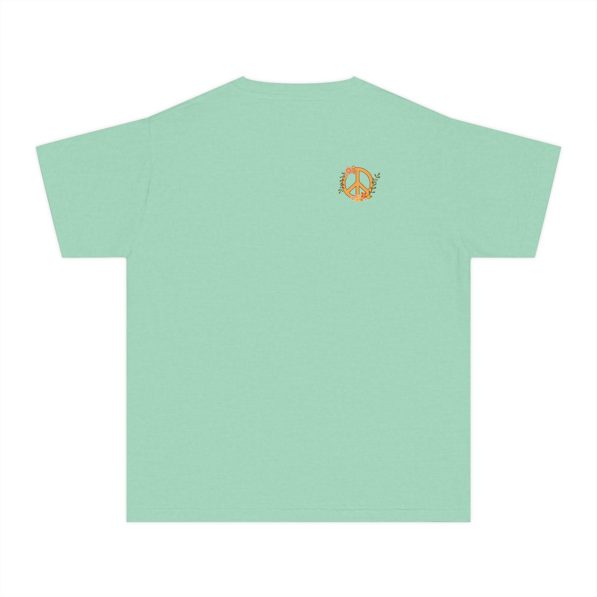 Unisex Youth Cotton Retro Tee:  Peace and Love