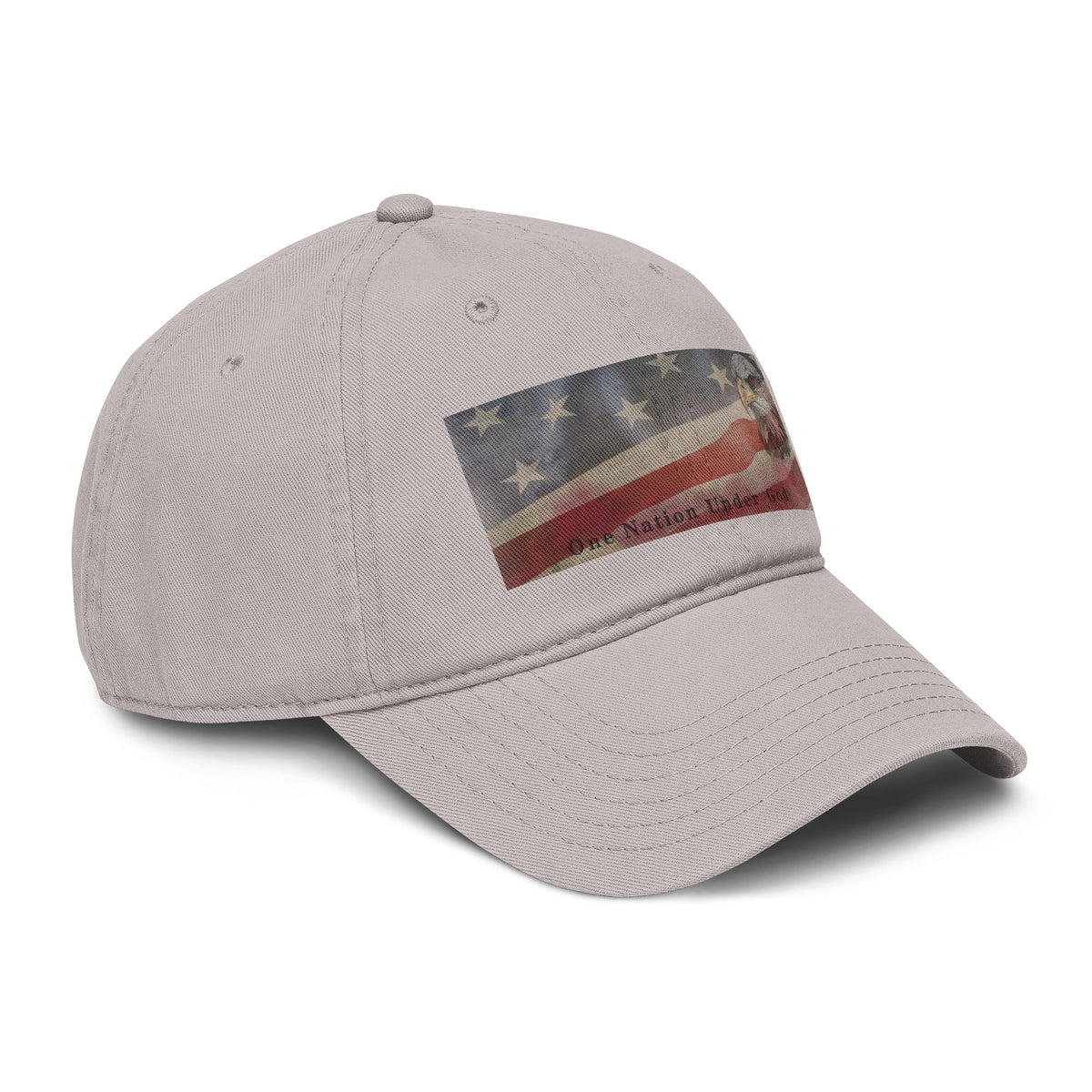 One Nation Under God | Guy's Eagle & Flag Baseball Cap: Garment Washed