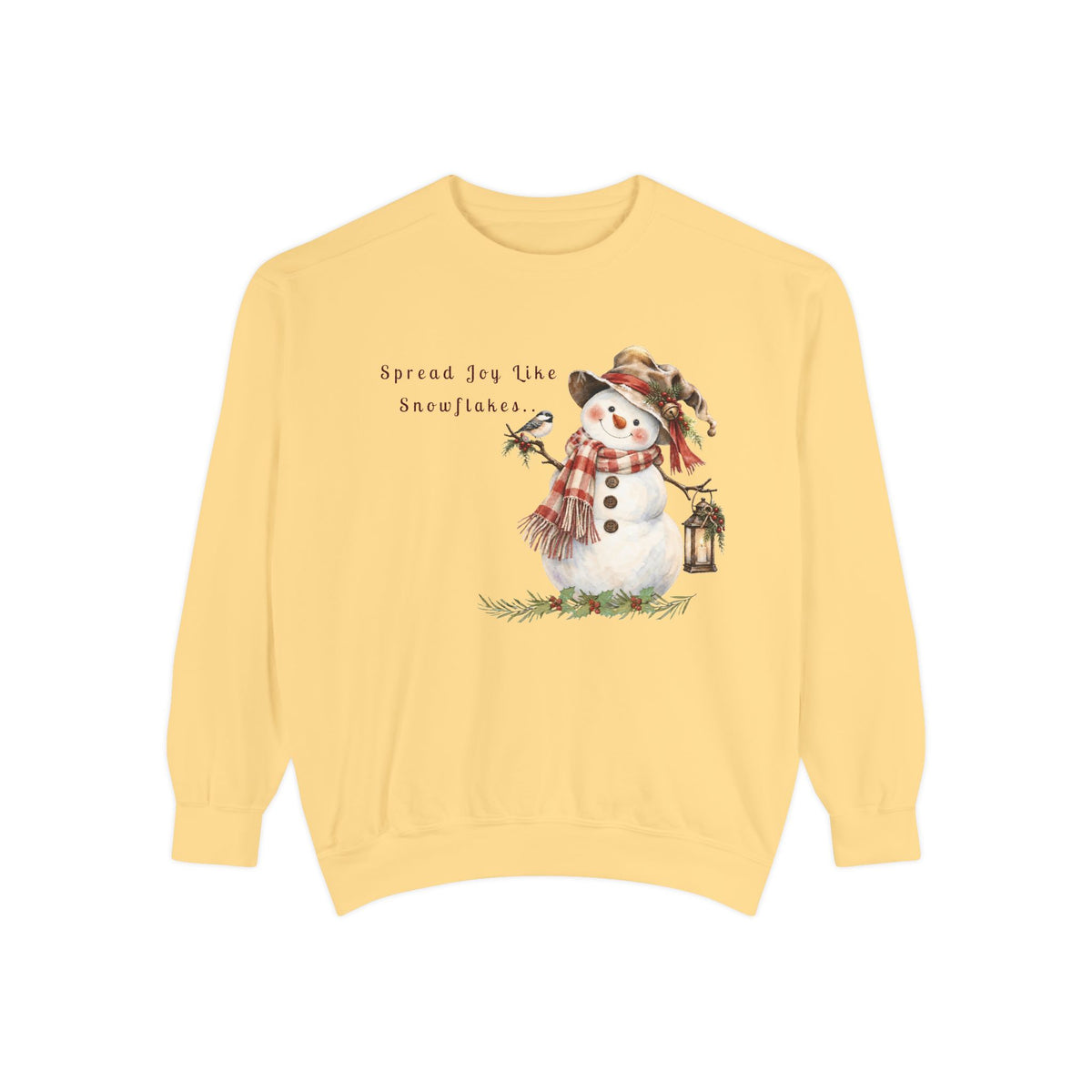 Spread Joy Like Snowflakes | Comfort Colors Snowman Sweatshirt