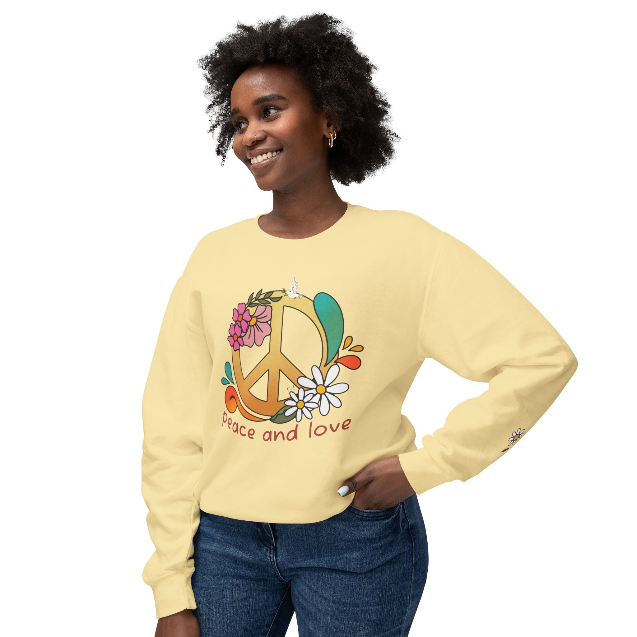 Peace & Love 'My Peace I Give You' 70s Retro Crewneck Sweatshirt