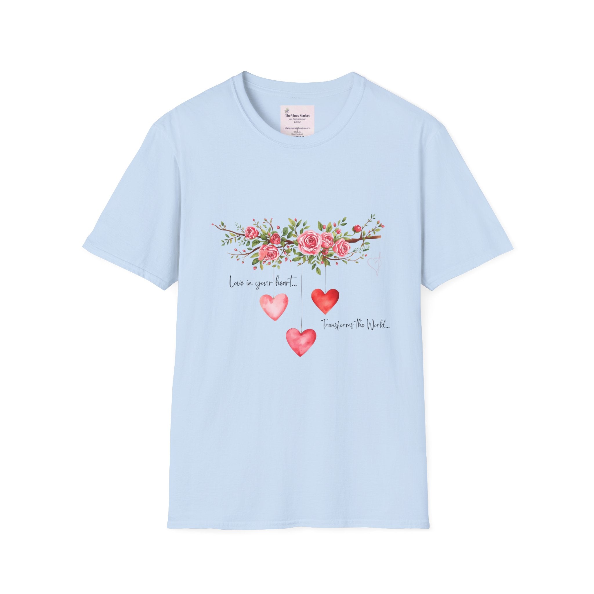 Love in Your Heart Transforms the World Tee – Women's Floral Heart Crewneck
