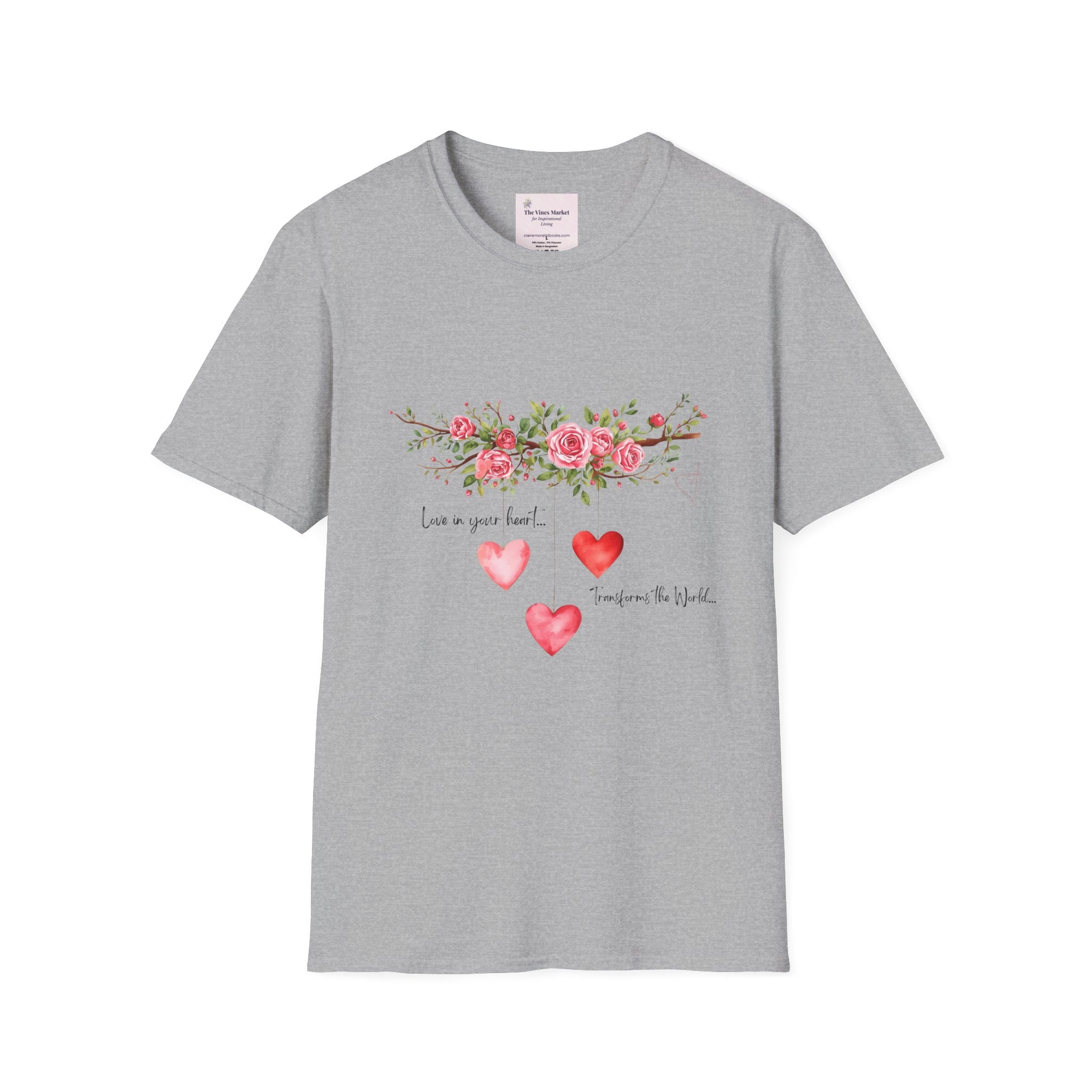 Love in Your Heart Transforms the World Tee – Women's Floral Heart Crewneck