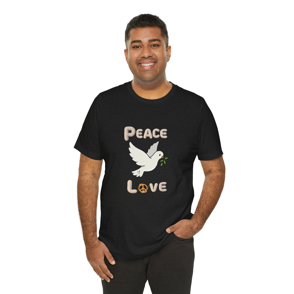 Adult Female Relaxed Comfort Tee:  Peace and Love