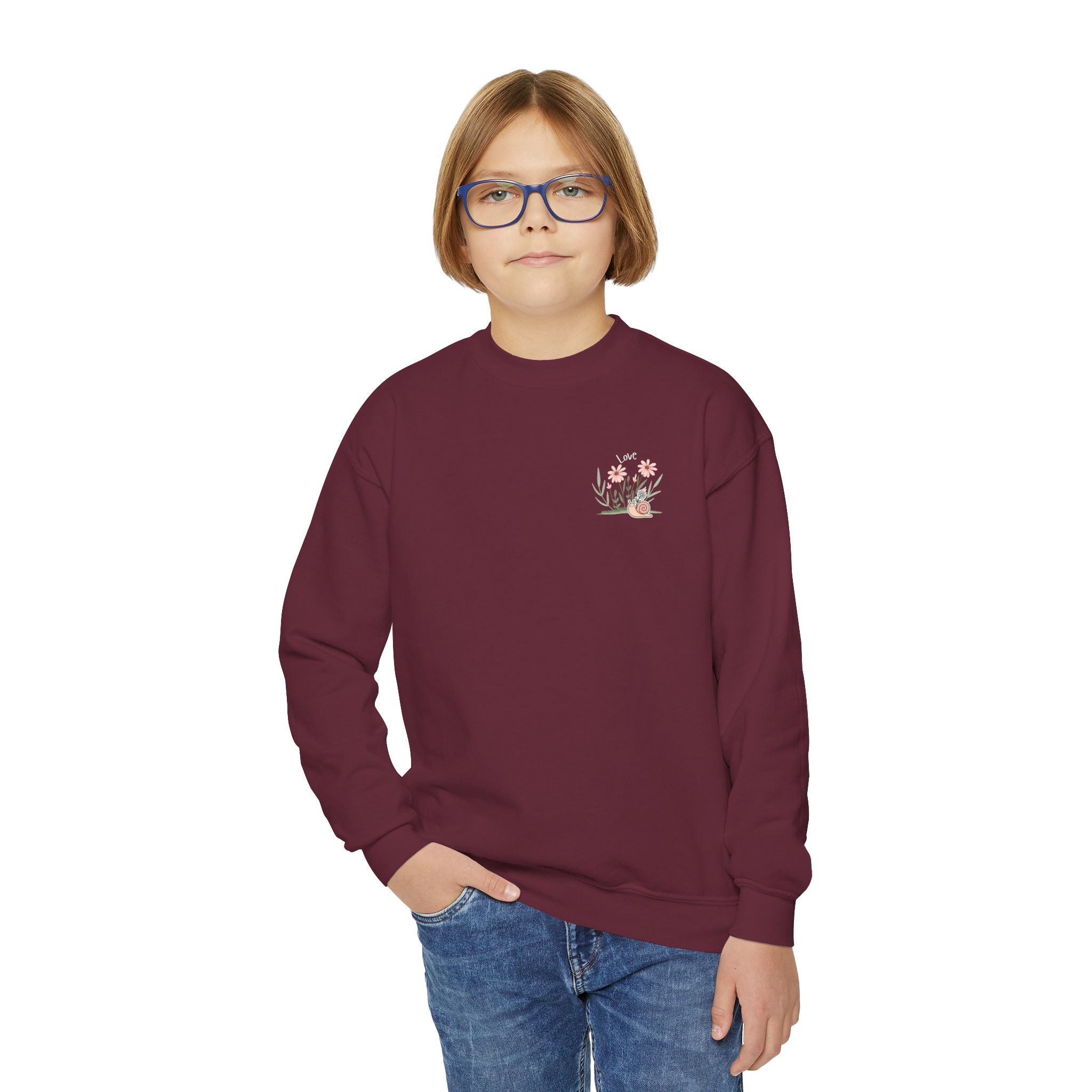 Youth Female Retro Crewneck Sweatshirt:  All You Need is Love
