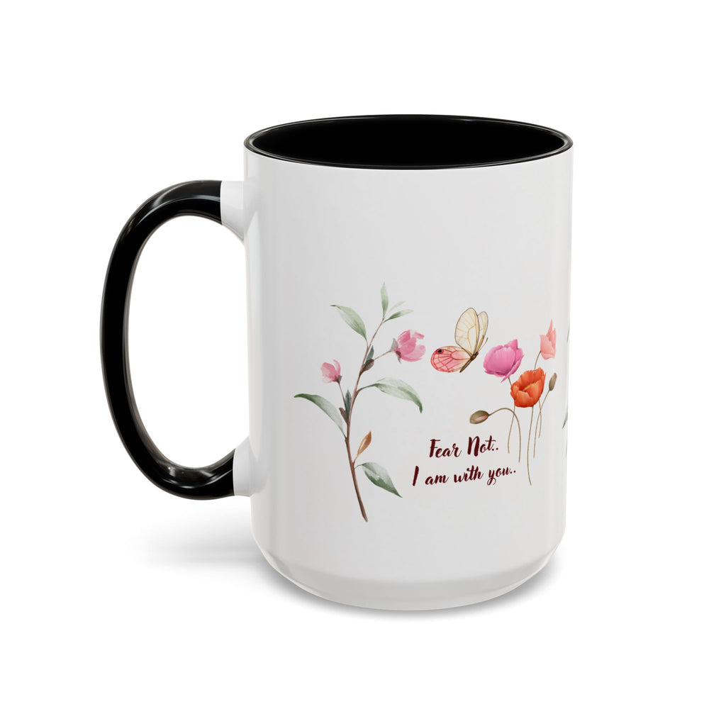 "Fear Not I am With You" Poppies Coffee Mug - Morning Grace in Every Sip (11, 15oz)