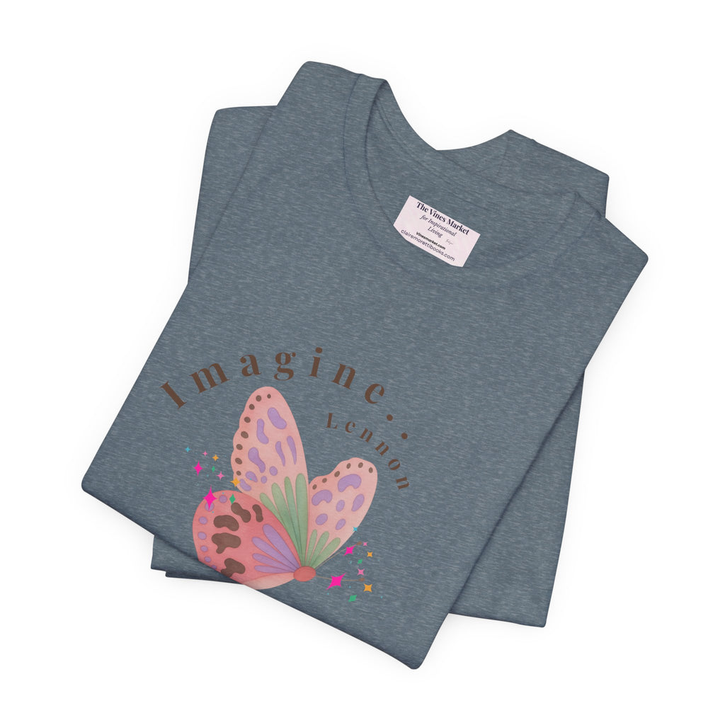Peace and Love Imagine Tee | John Lennon 70's Butterfly Graphic T-Shirt
