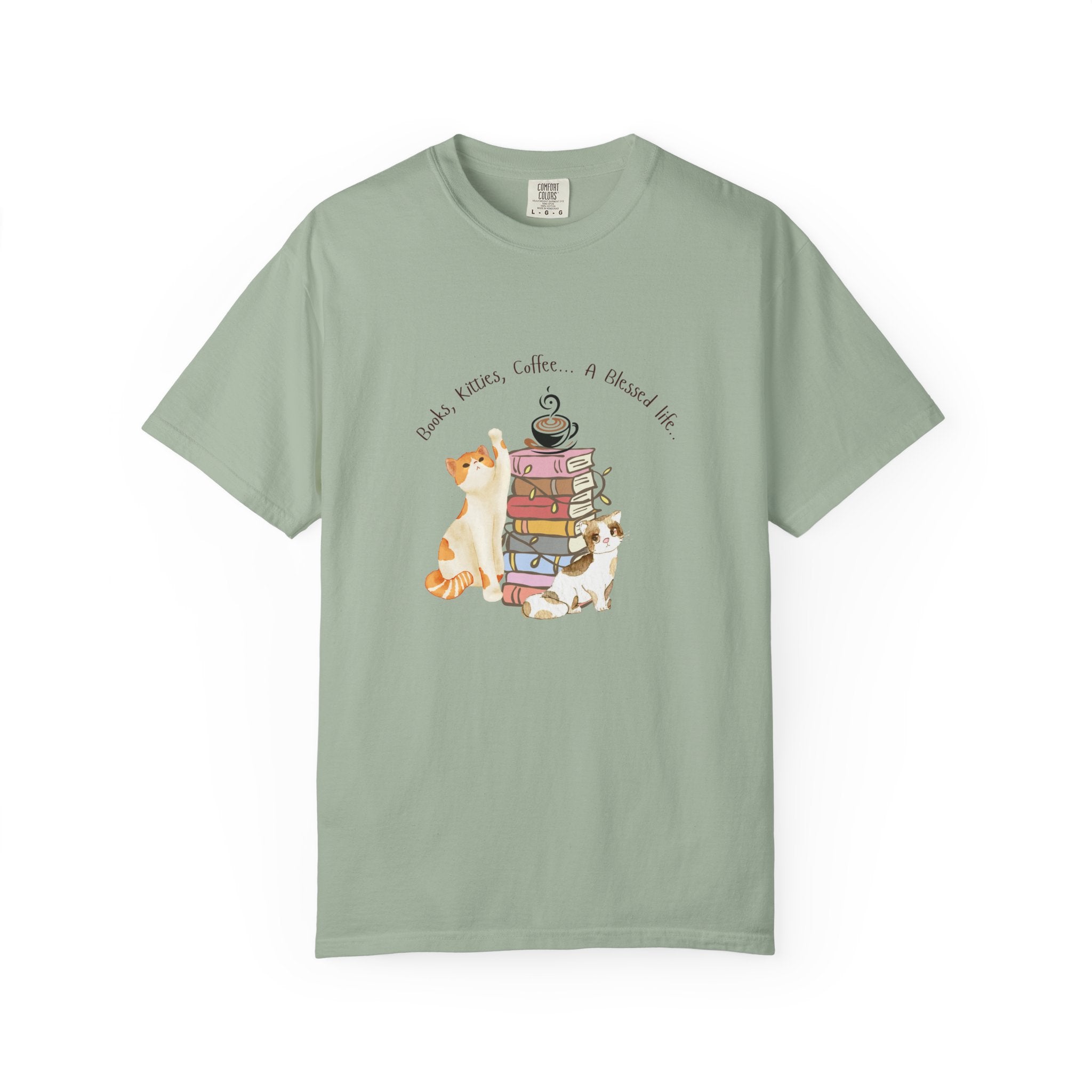 Books Kitties Coffee - A Blessed Life Relaxed Tee