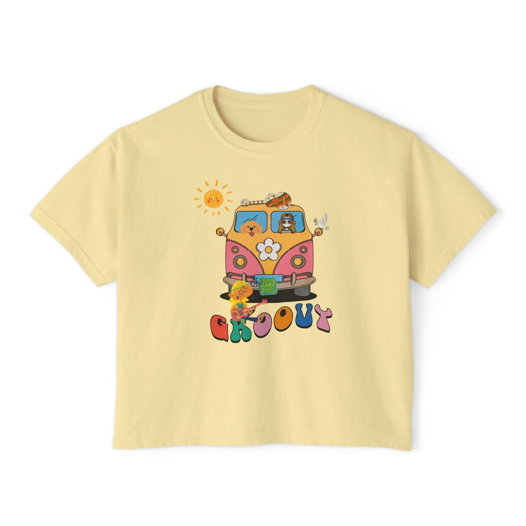 Adult Women's Boxy Tee:  Grove Out:  Peace and Love
