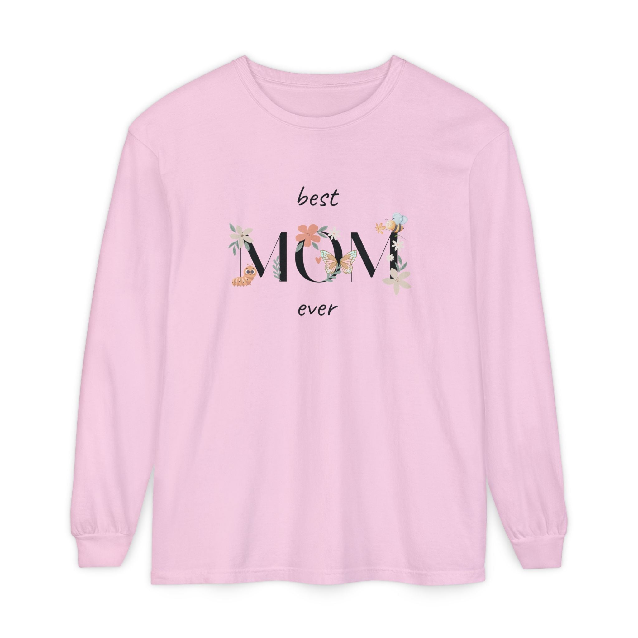 Adult Female Long Sleeve Floral Tee Best Mom Ever