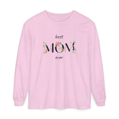 Adult Female Long Sleeve Floral Tee Best Mom Ever