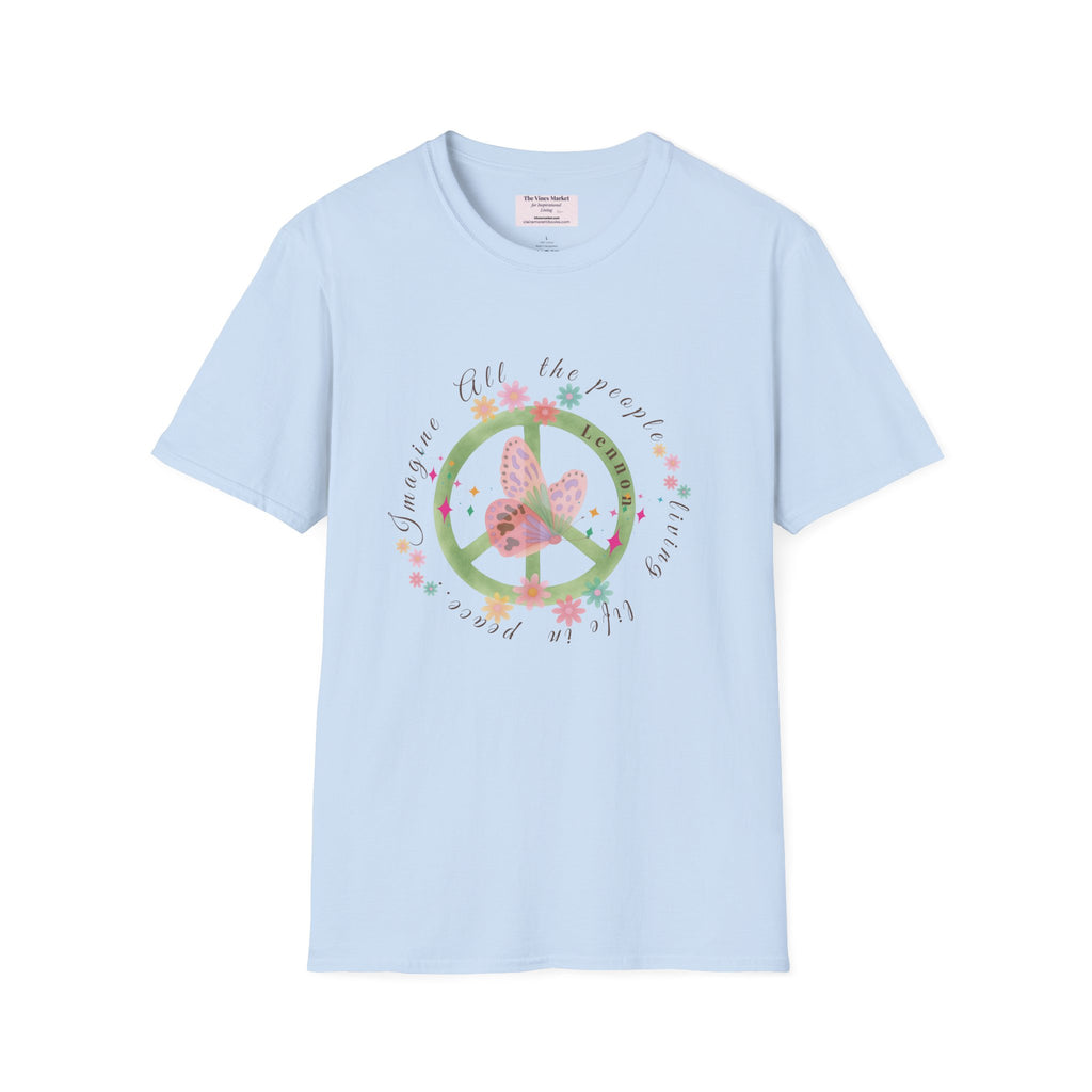 Peace and Love:  Imagine All The People Ultra Soft 100% Cotton Tee for Her