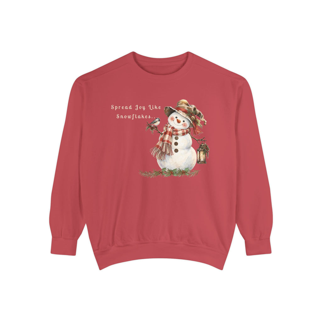 Spread Joy Like Snowflakes | Comfort Colors Snowman Sweatshirt