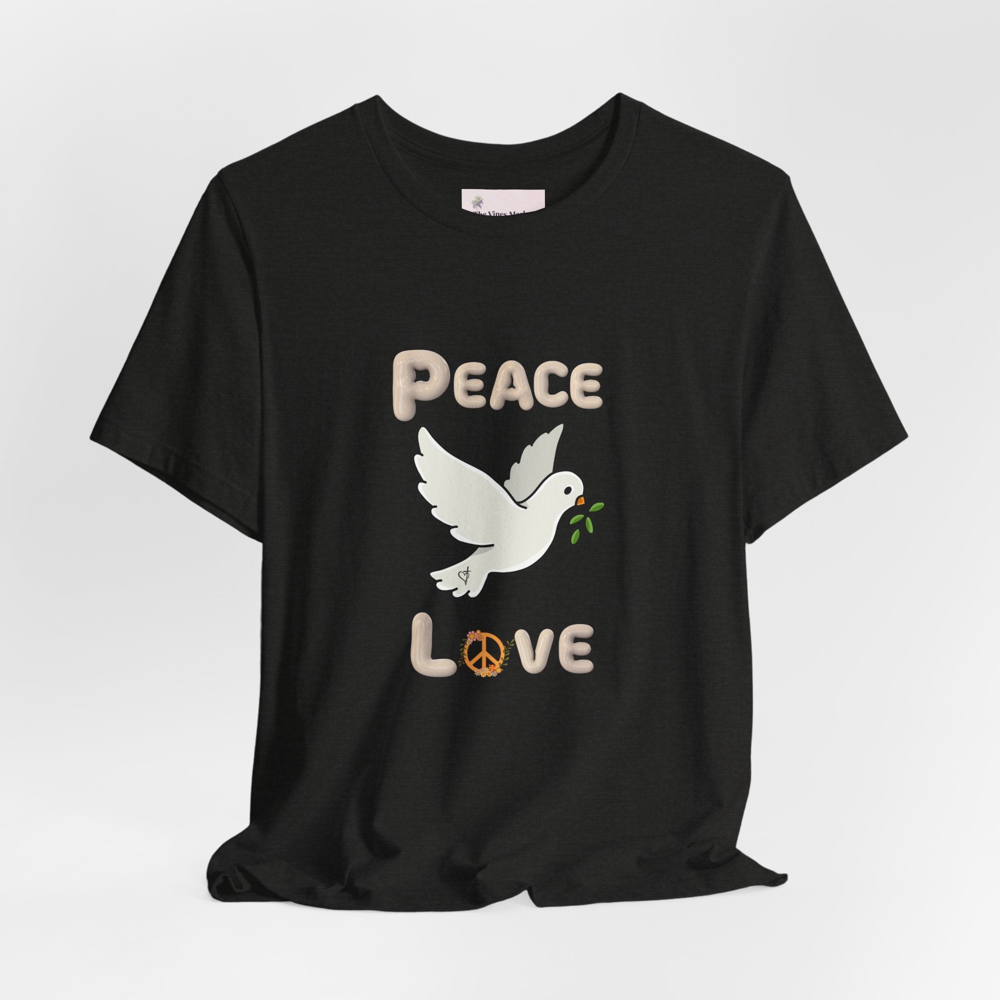 Adult Female Relaxed Comfort Tee:  Peace and Love