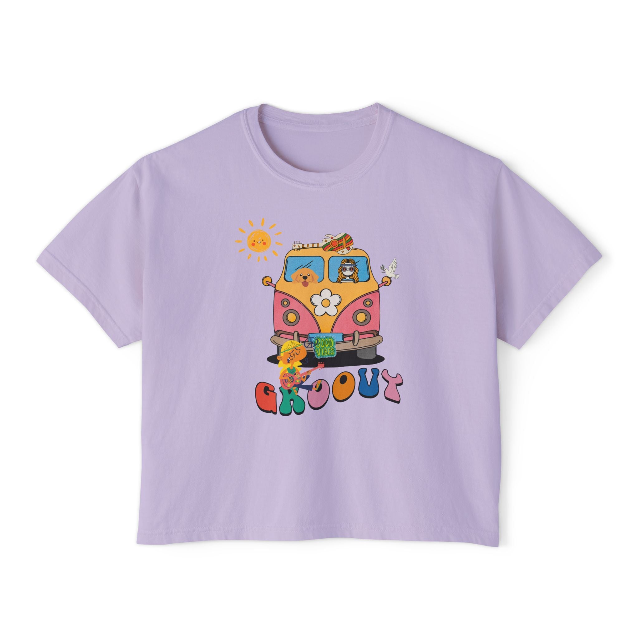 Adult Women's Boxy Tee:  Grove Out:  Peace and Love