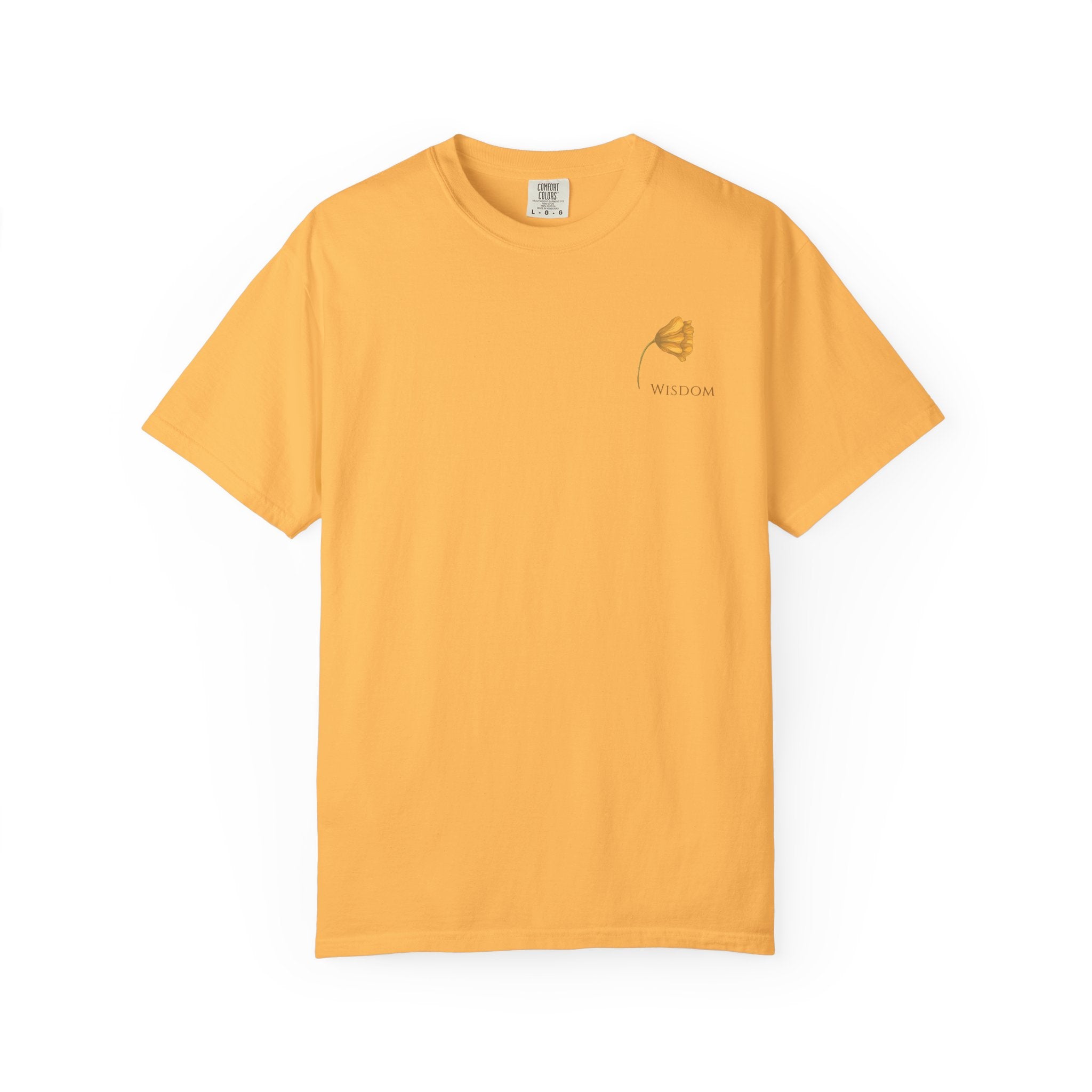 Whispers Collection™ | “Wisdom” Comfort Colors® Garment-Dyed Tee | Inspirational Botanical Shirt | Literary Minimalist Graphic Tee Women Adult