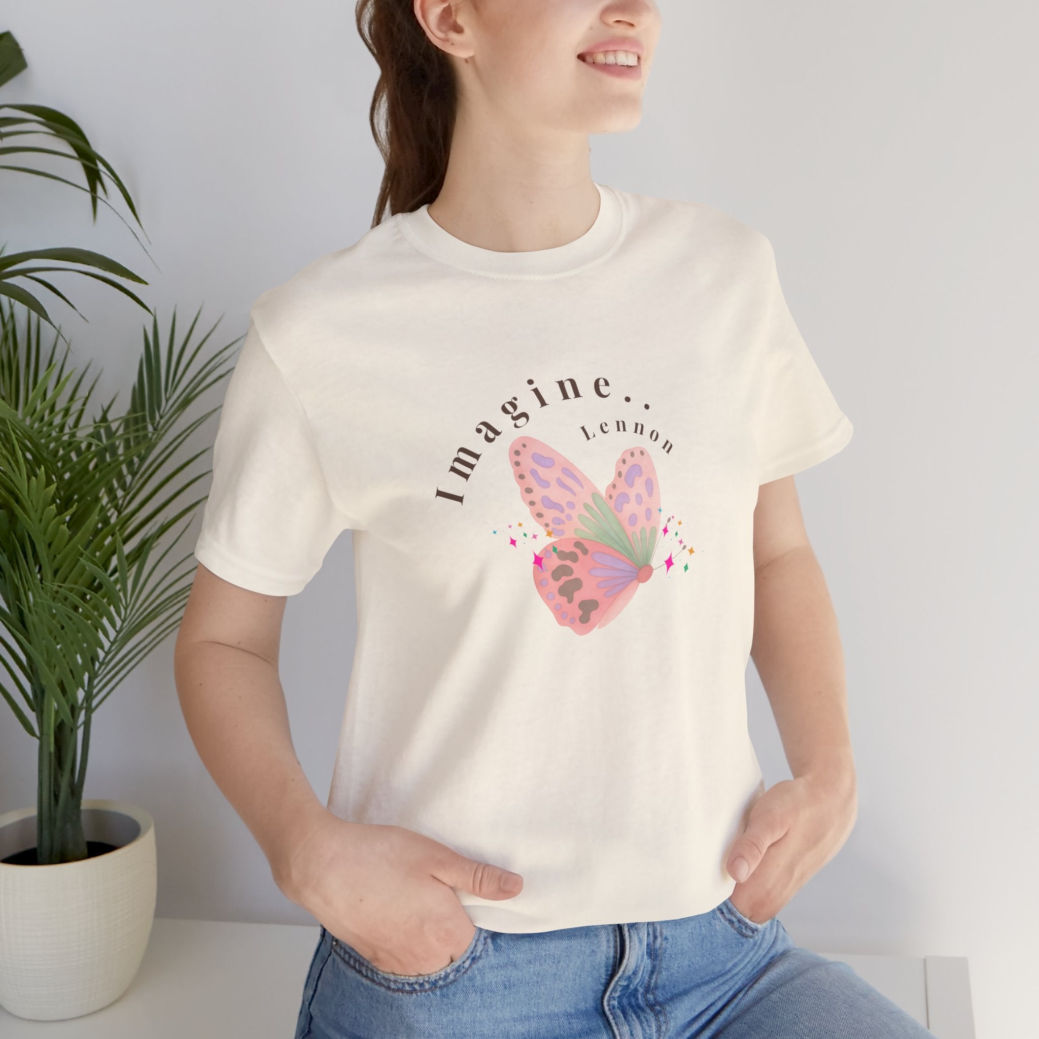 Peace and Love Imagine Tee | John Lennon 70's Butterfly Graphic T-Shirt