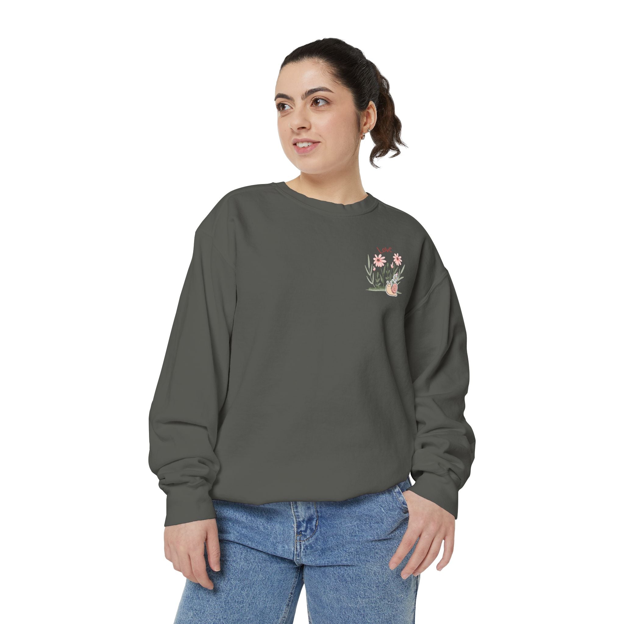 Retro Adult Female Crew Neck Sweatshirt:  All You Need is Love