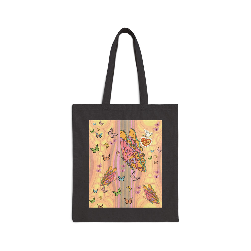 Peace Butterfly Tote — "My Peace I Give You" St. John 14:27 Cotton Canvas Tote