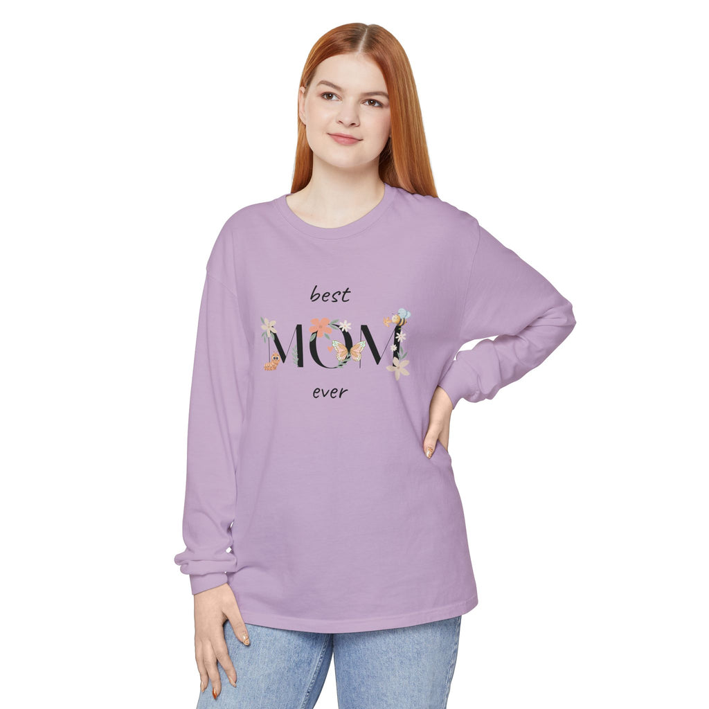 Adult Female Long Sleeve Floral Tee Best Mom Ever