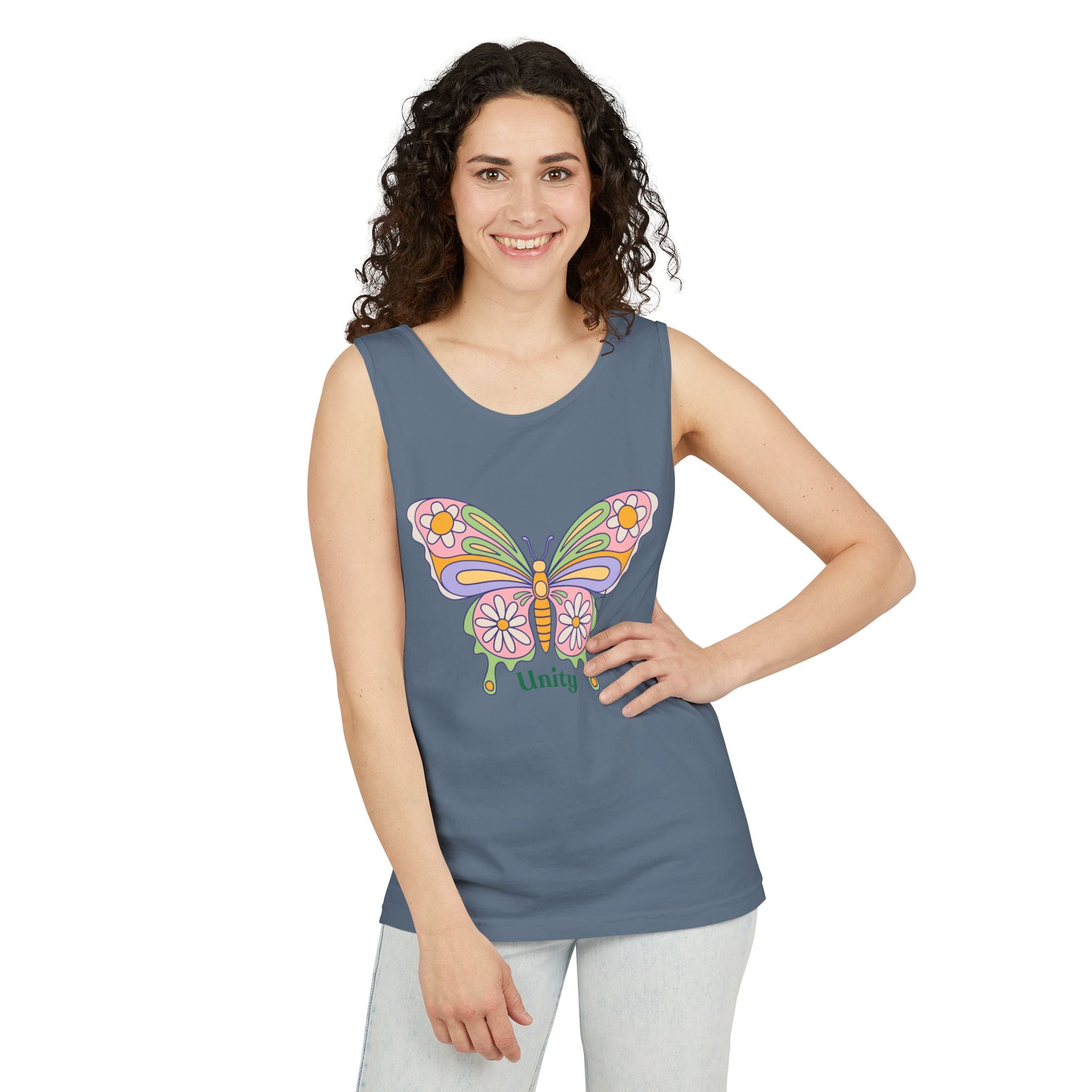 Soft Garment-Dyed Tank Top for Her:  Unity Heals