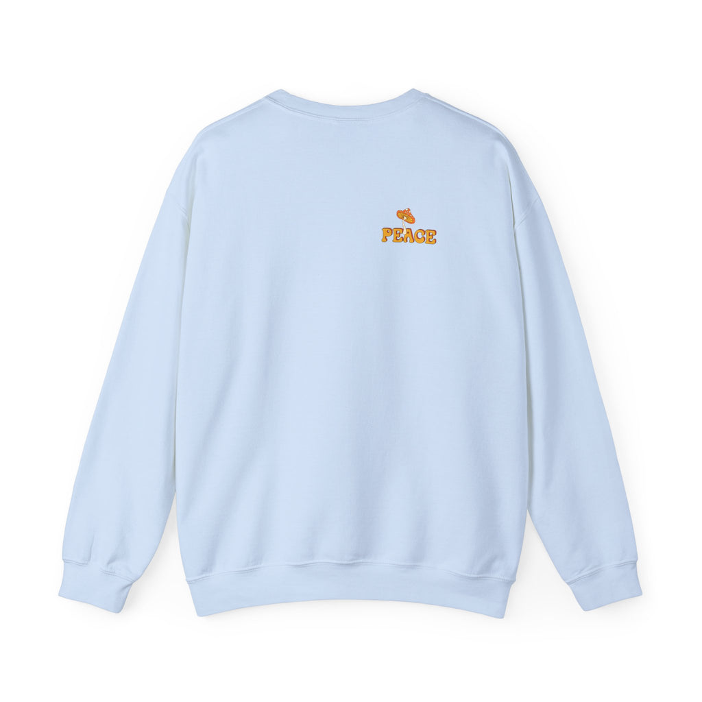 Peace Butterfly Crewneck Sweatshirt — Retro Floral Graphic Pullover