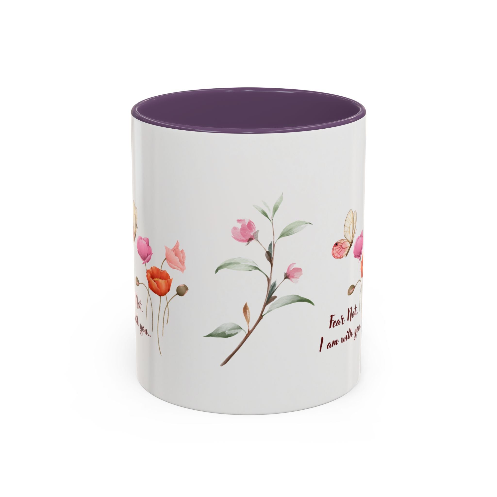 "Fear Not I am With You" Poppies Coffee Mug - Morning Grace in Every Sip (11, 15oz)