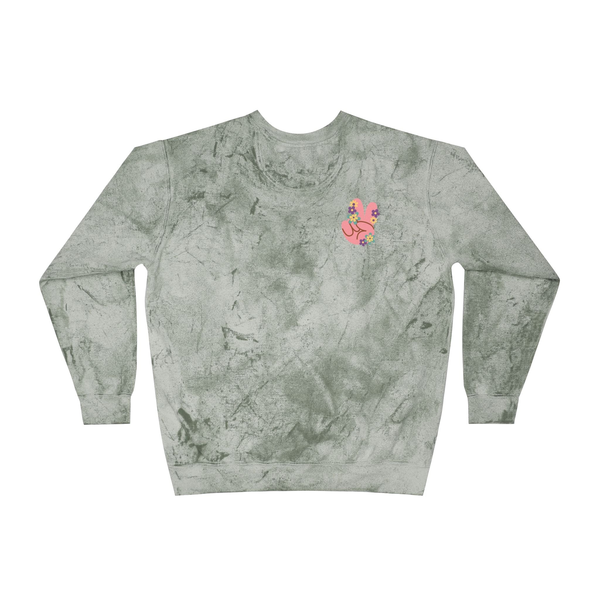 Tie-Dye Flower Crewneck Sweatshirt - Inspiring Her 70's Peace and Love