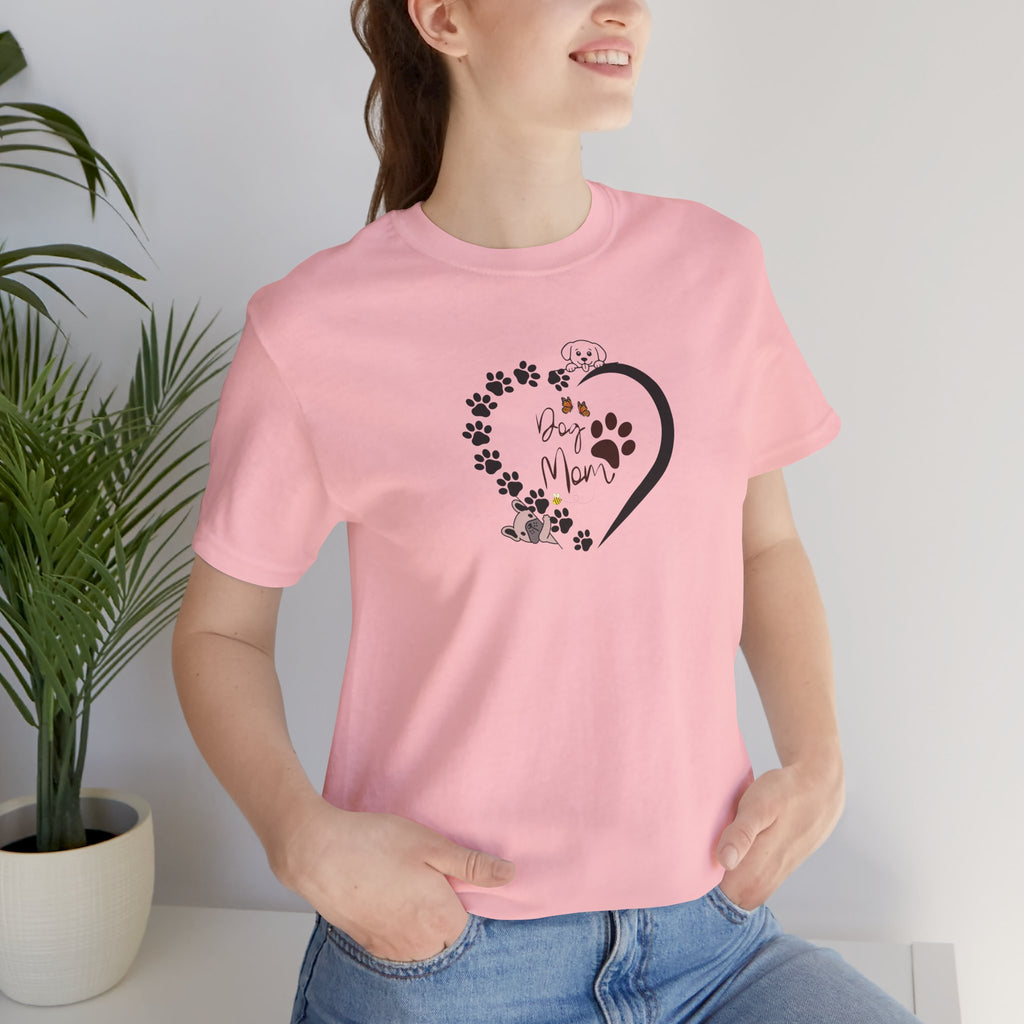 Dog Mom | Heart Paw Print T-Shirt – Cute Dog Lover Gift Adult Female