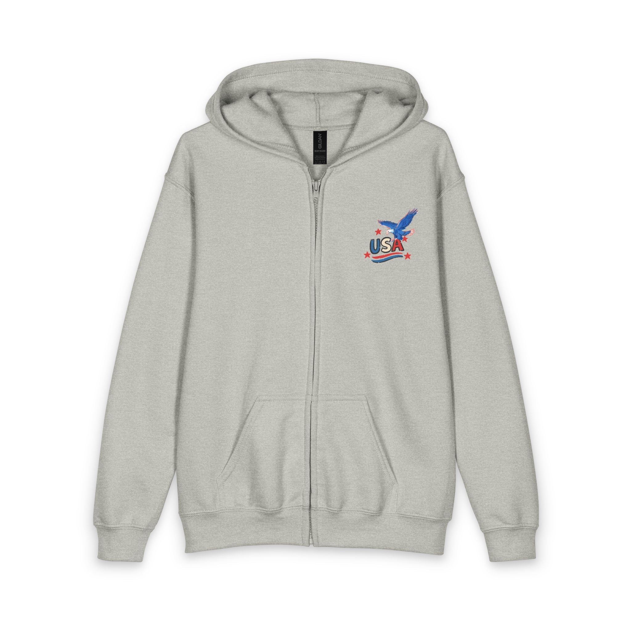 Youth Patriot 250 Anniversary Under God Heavy Blend Zipped Hoodie