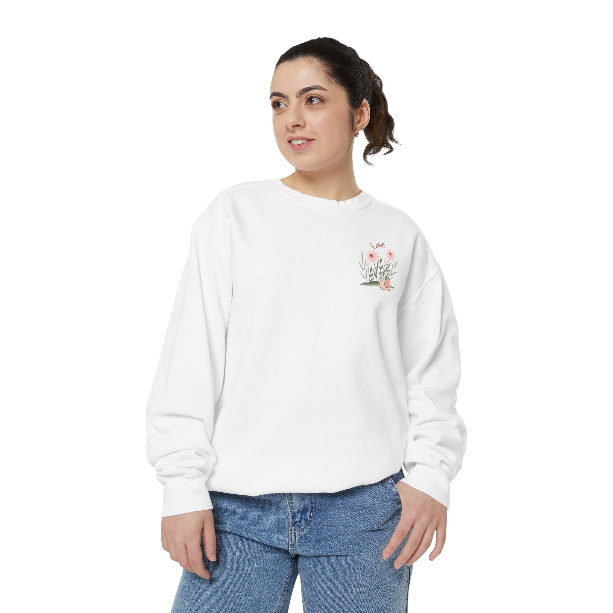 Retro Adult Female Crew Neck Sweatshirt:  All You Need is Love