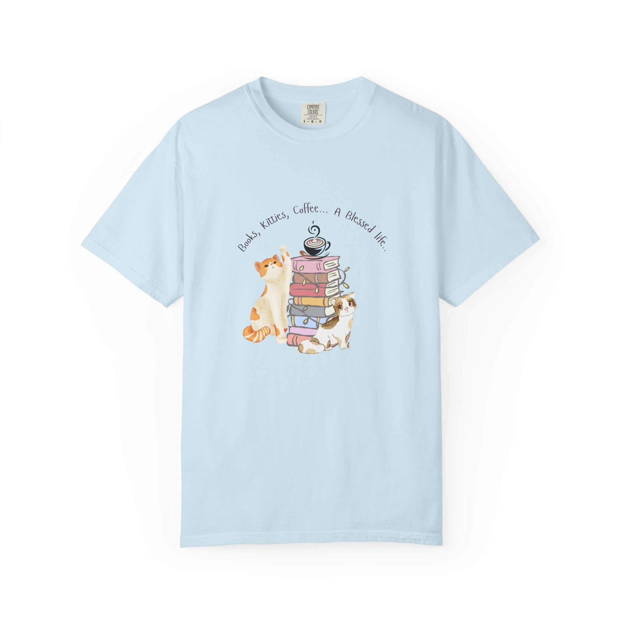 Books Kitties Coffee - A Blessed Life Relaxed Tee