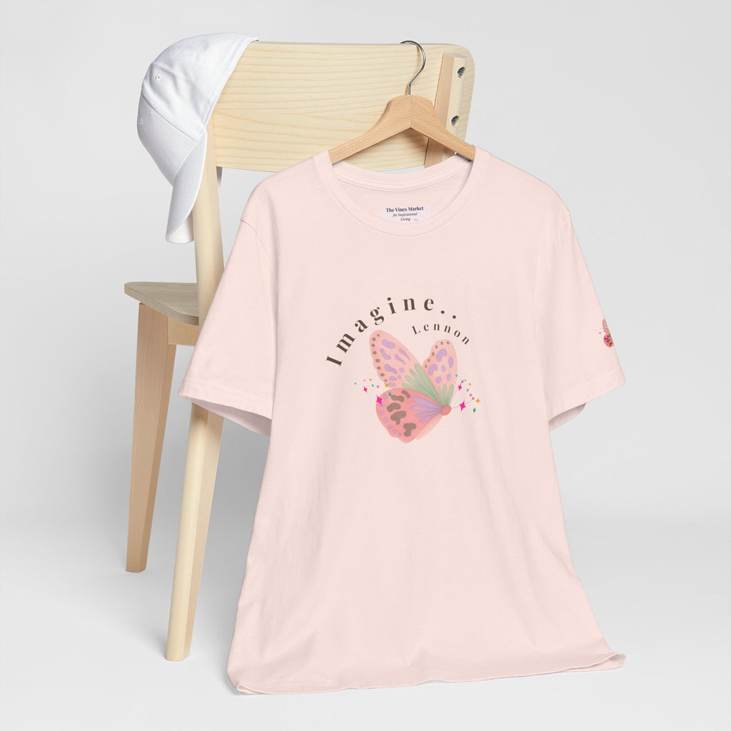 Peace and Love Imagine Tee | John Lennon 70's Butterfly Graphic T-Shirt