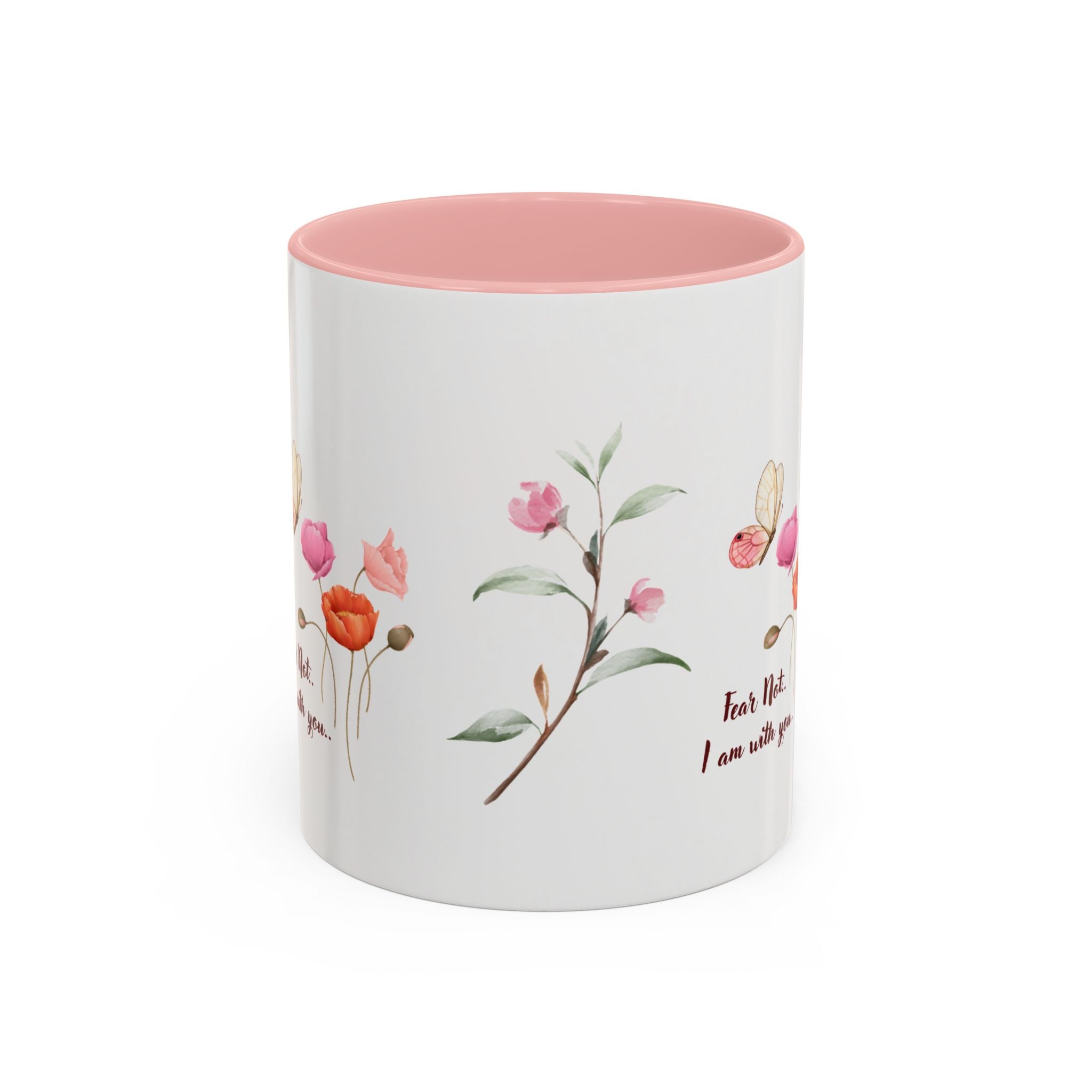 "Fear Not I am With You" Poppies Coffee Mug - Morning Grace in Every Sip (11, 15oz)