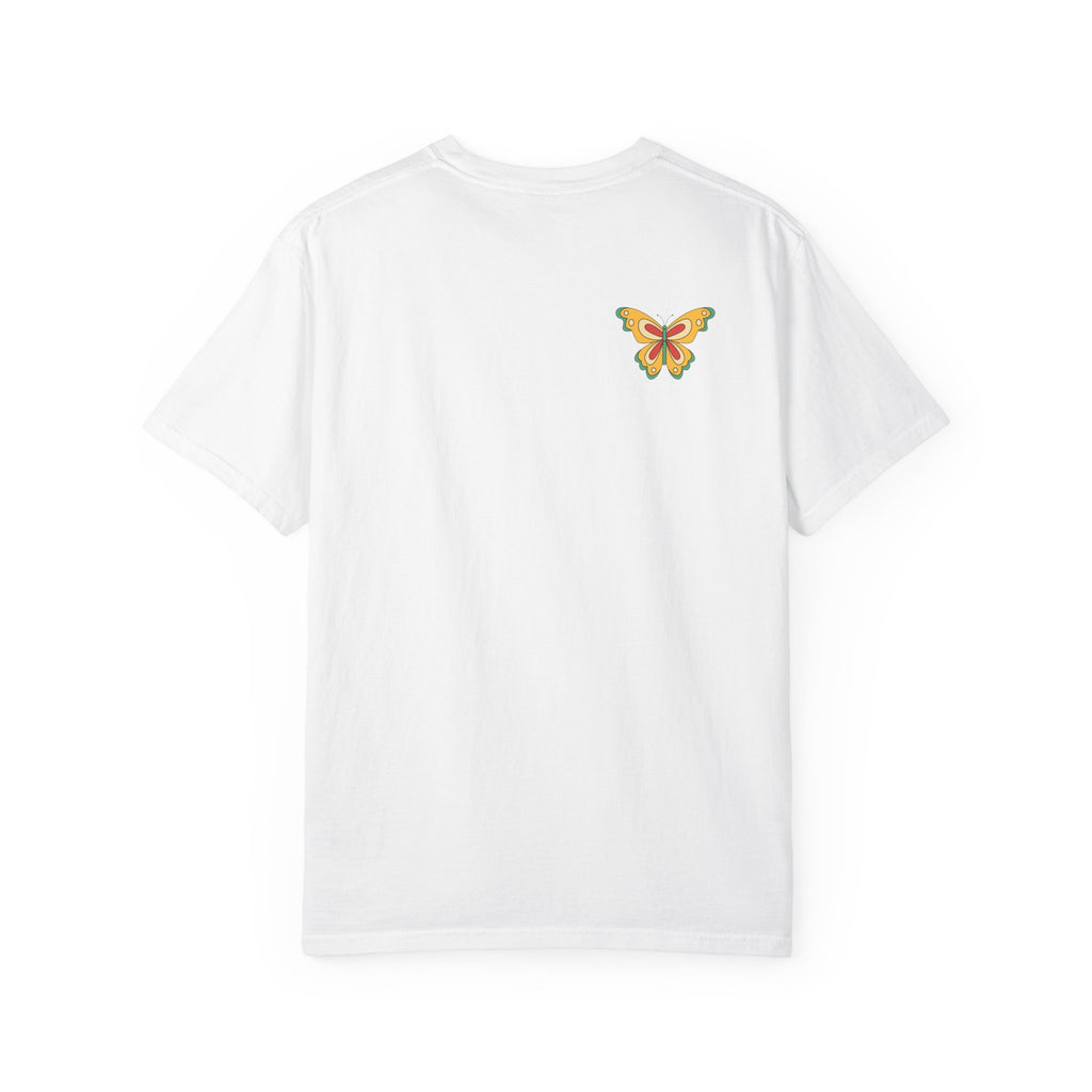 Peace Out T‑Shirt — Retro Floral Peace Sign Tee with ‘Peace Out…’ Text