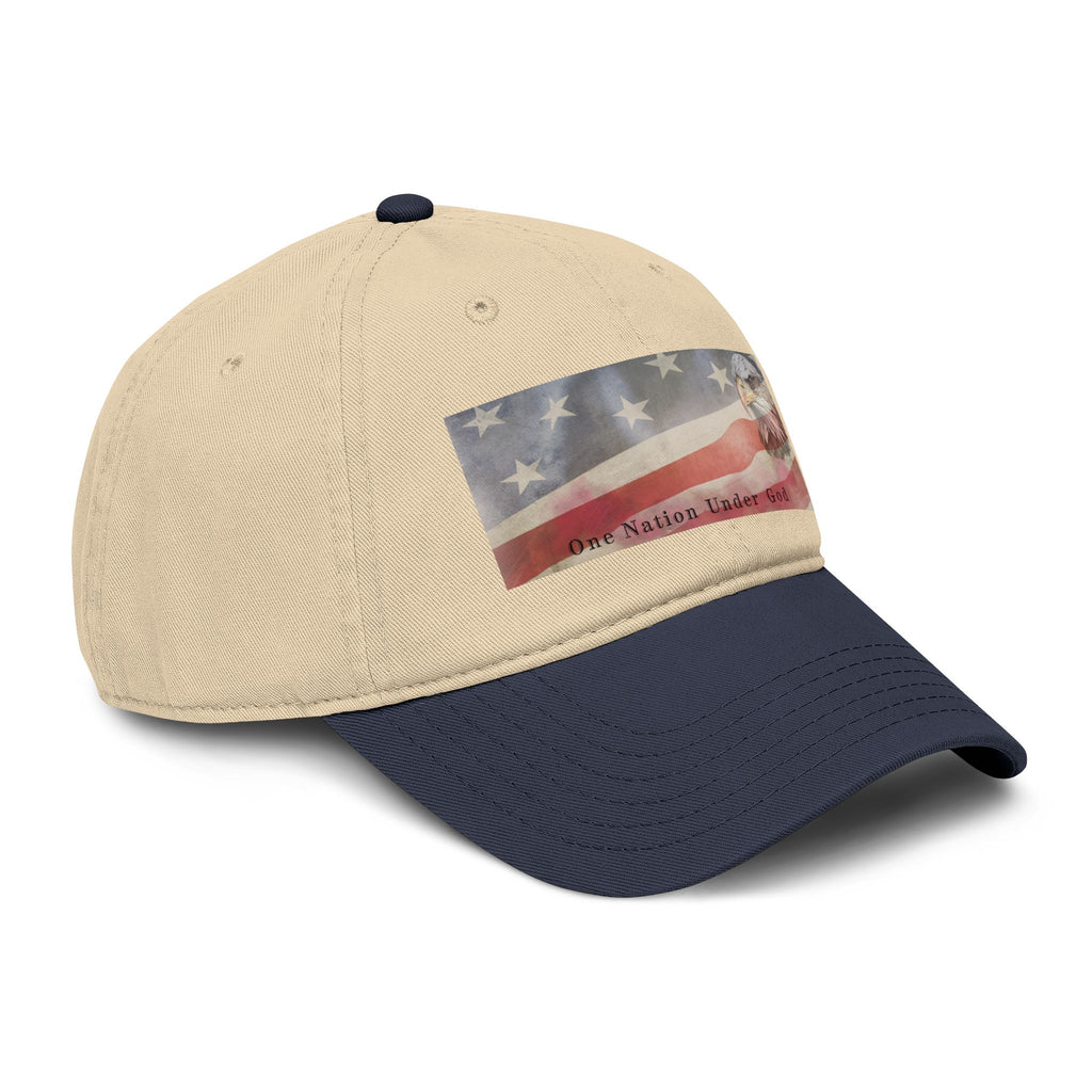 One Nation Under God | Guy's Eagle & Flag Baseball Cap: Garment Washed
