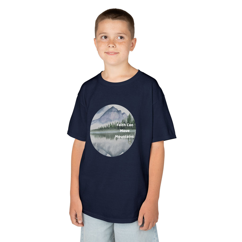 Faith Can Move Mountains:  Unisex US cotton Kids Tee
