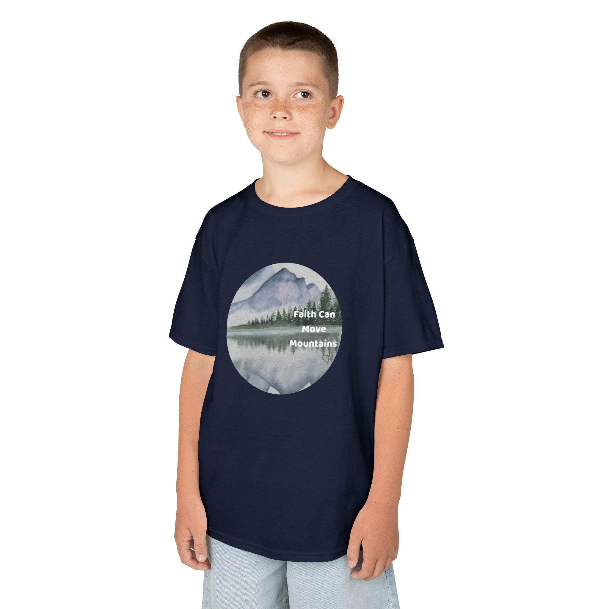 Faith Can Move Mountains:  Unisex US cotton Kids Tee