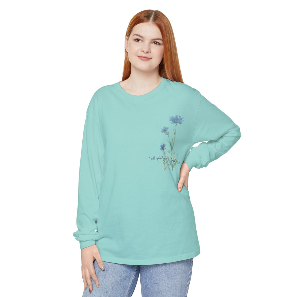 Fear Not – I Will Uphold You:  Isaiah 41:10 Women's Long Sleeve Faith Tee