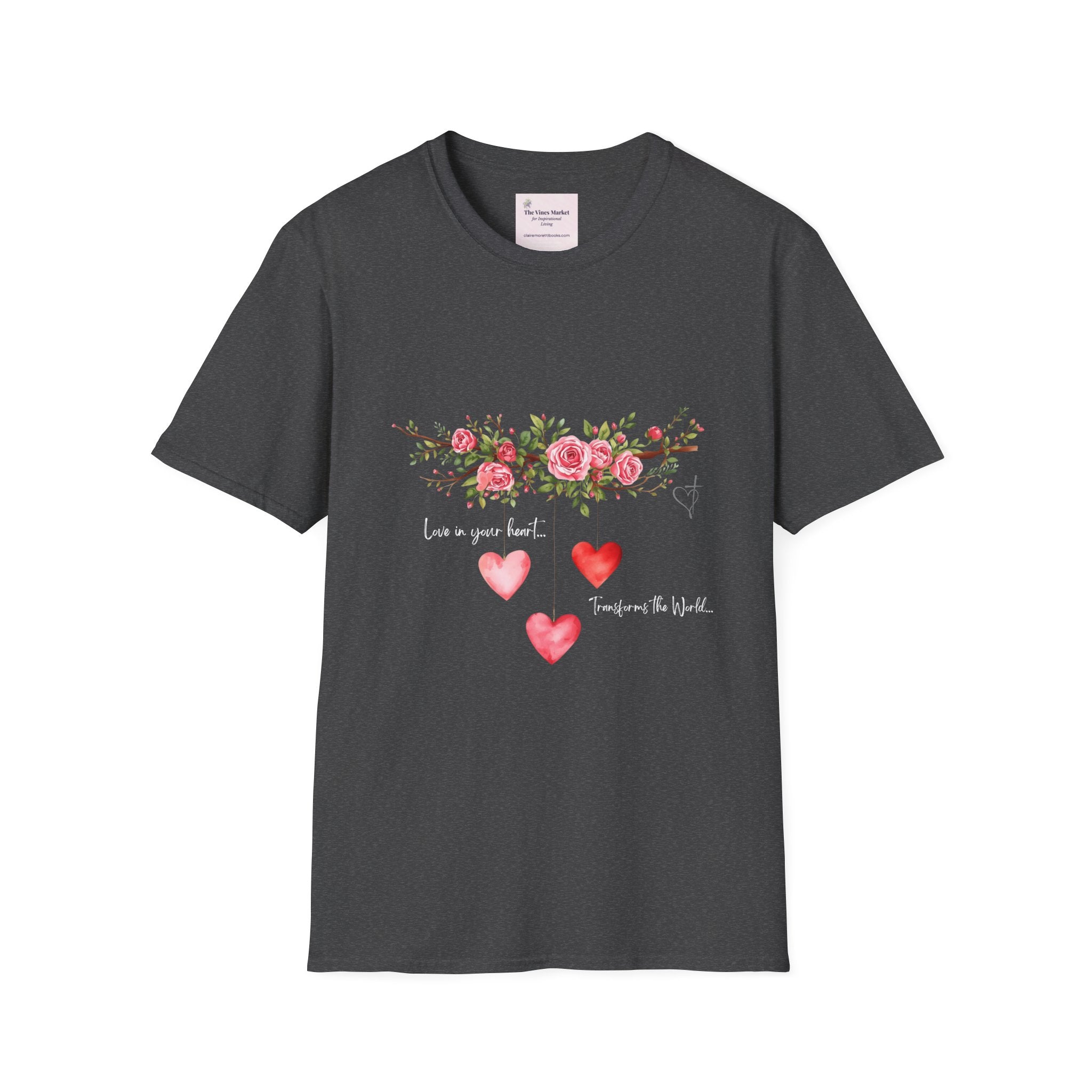 Love in Your Heart Transforms the World Tee – Women's Floral Heart Crewneck