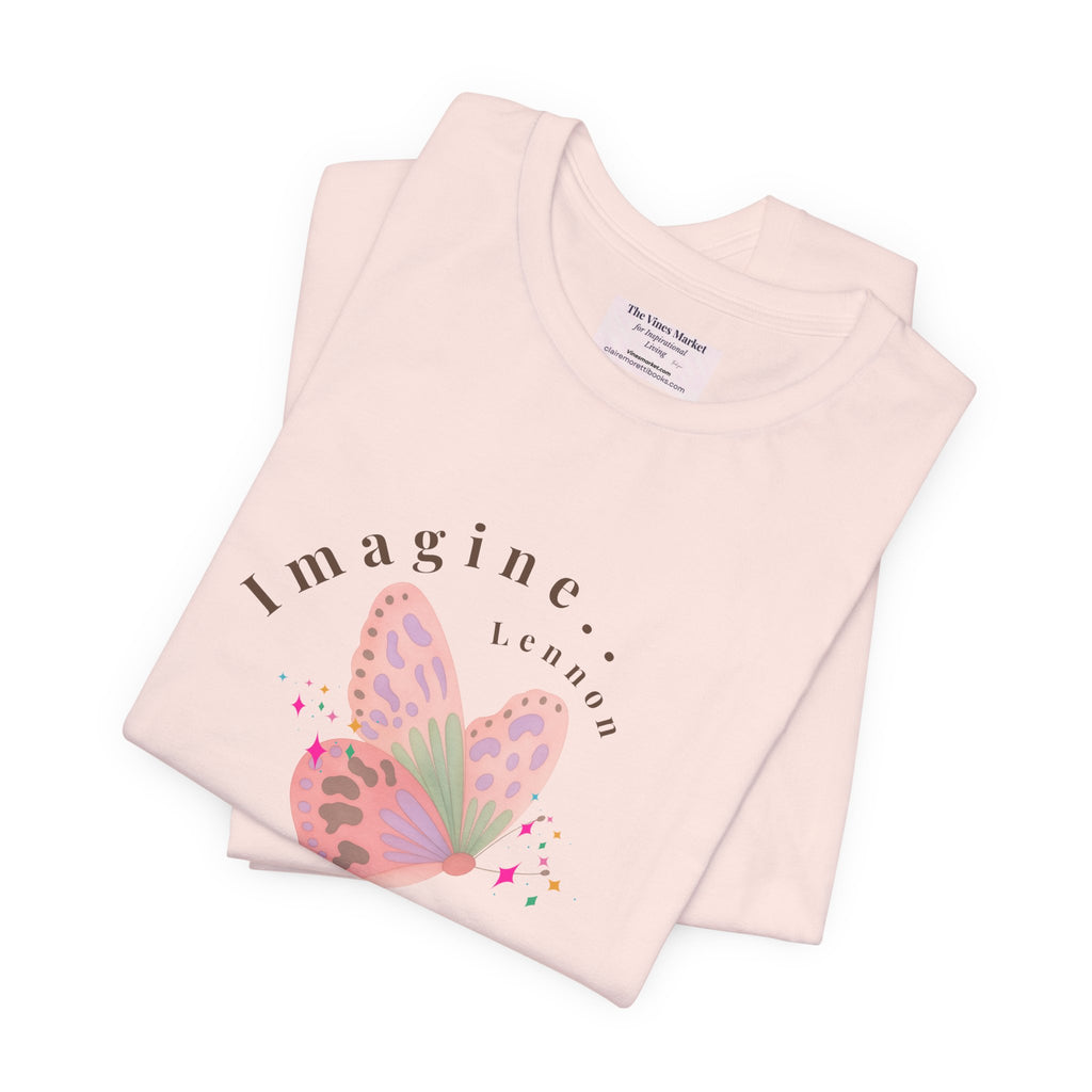 Peace and Love Imagine Tee | John Lennon 70's Butterfly Graphic T-Shirt