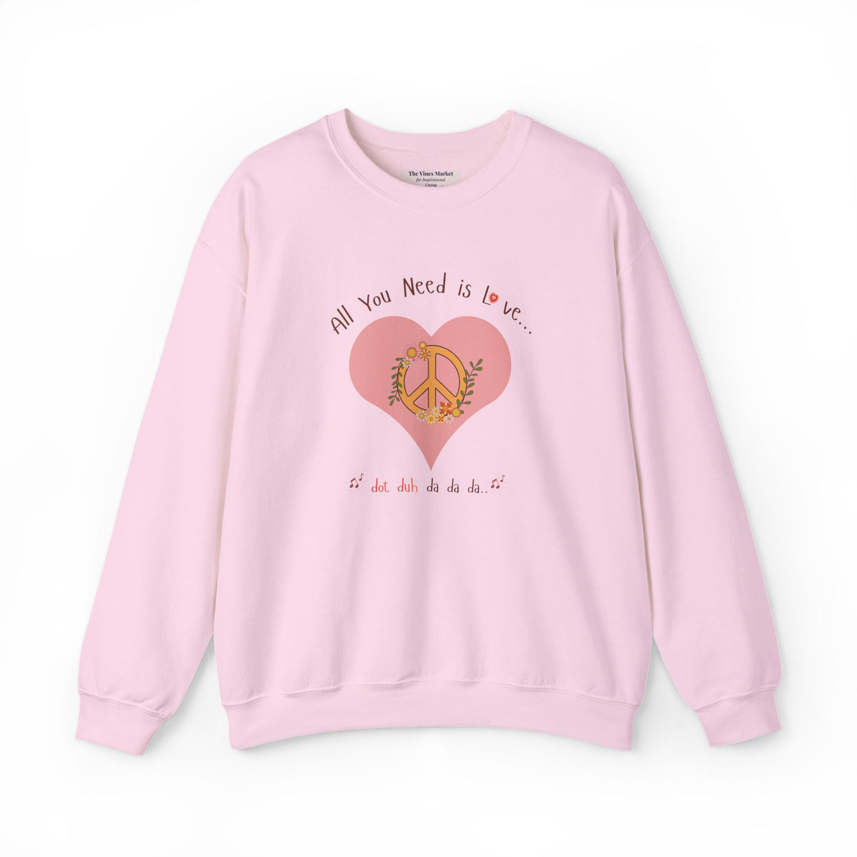 Peace and Love:  Retro All You Need is Love Sweatshirt -- For Her