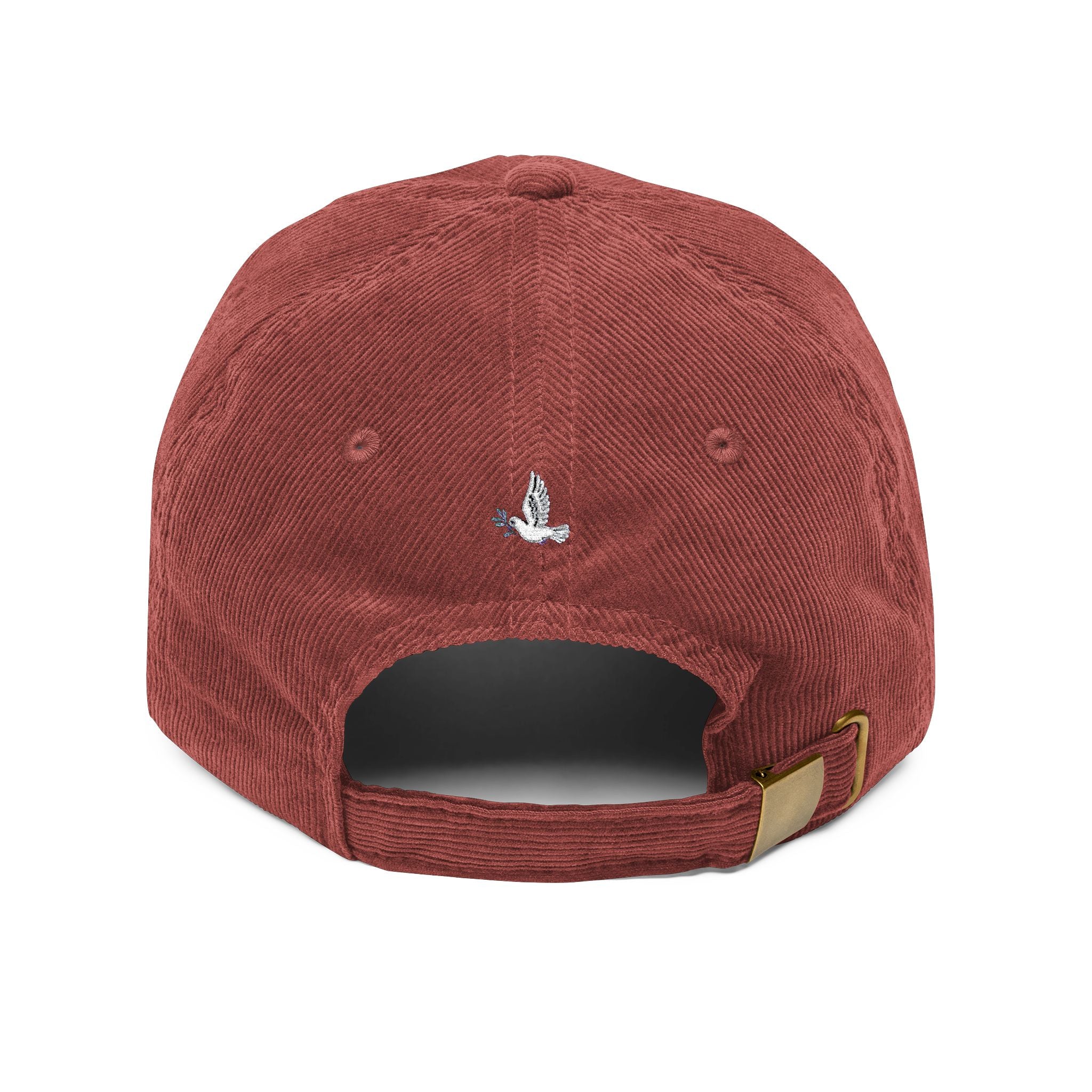 Adult Unisex Retro Corduroy Cap: Embroidered Peace I Give You