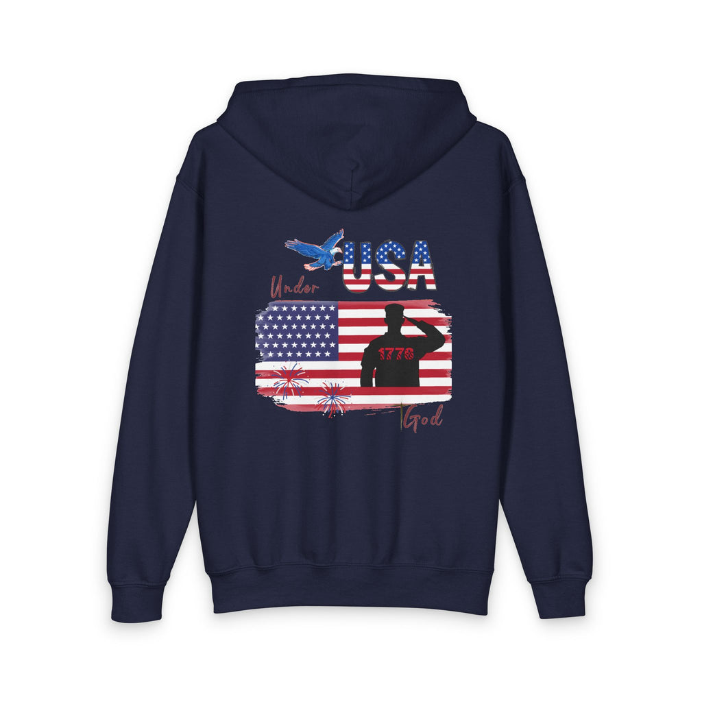 Youth Patriot 250 Anniversary Under God Heavy Blend Zipped Hoodie